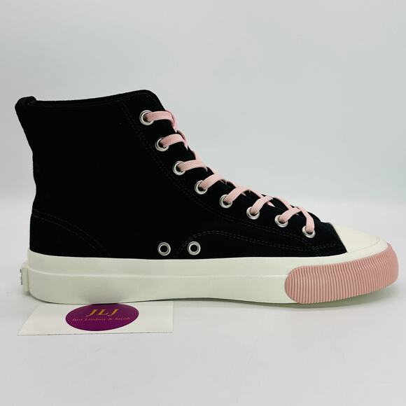 PF Flyers Women's The All American Hi Casual Sneakers Black/Pink Size 7.5 - Picture 7 of 11